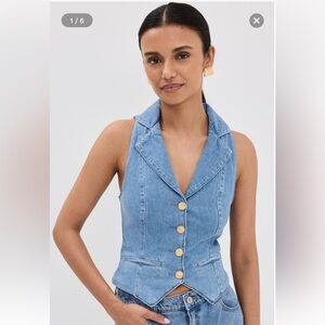 Reformation nova denim vest size 10 BNWT